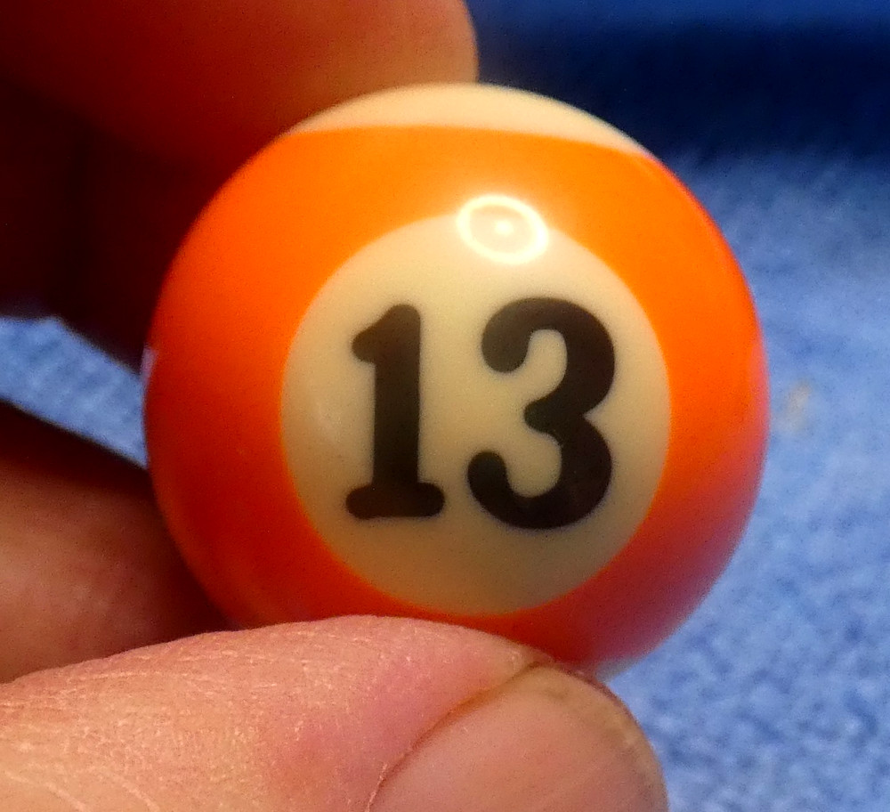 Mini 1” Pool Billiards Ball #13 Orange Stripe Replacement