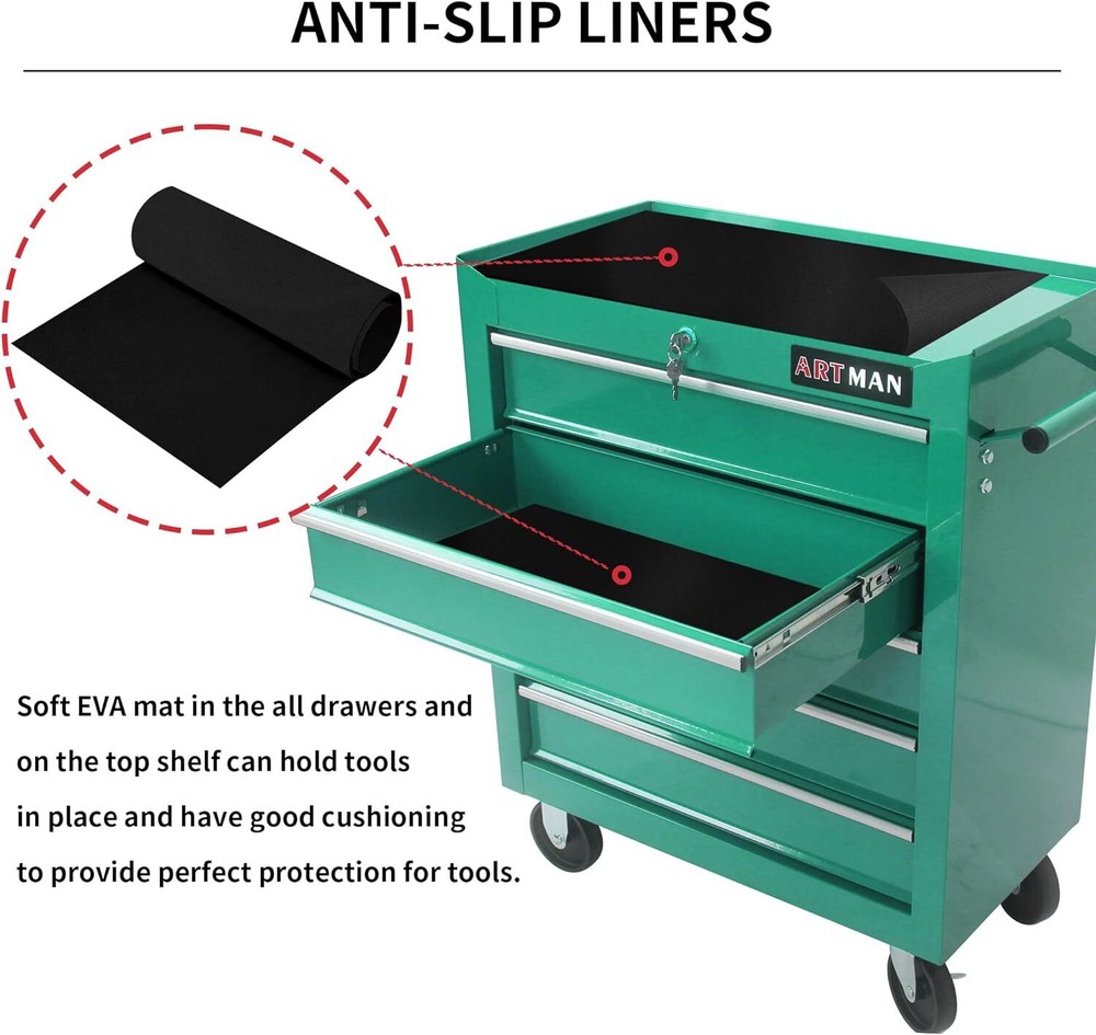 5-Drawer Rolling Tool Cart, Lockable Tool Storage Organizer,Tool Chest Cabinet
