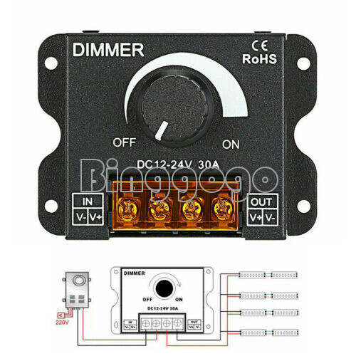 1PCS DC 12V / 24V 30A LED Switch Dimmer Controller for LED Strip