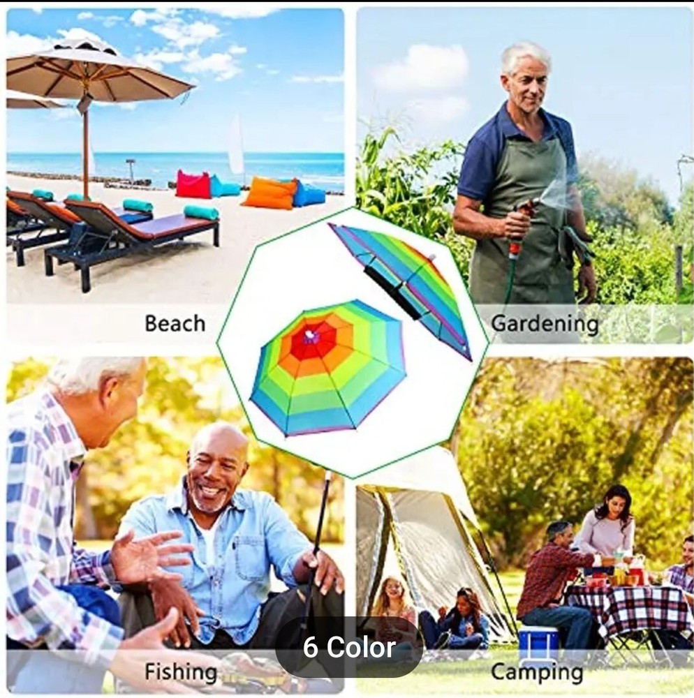 Umbrella Hat Sun Rain Folding Multifunction Adjustable Outdoor Headgear