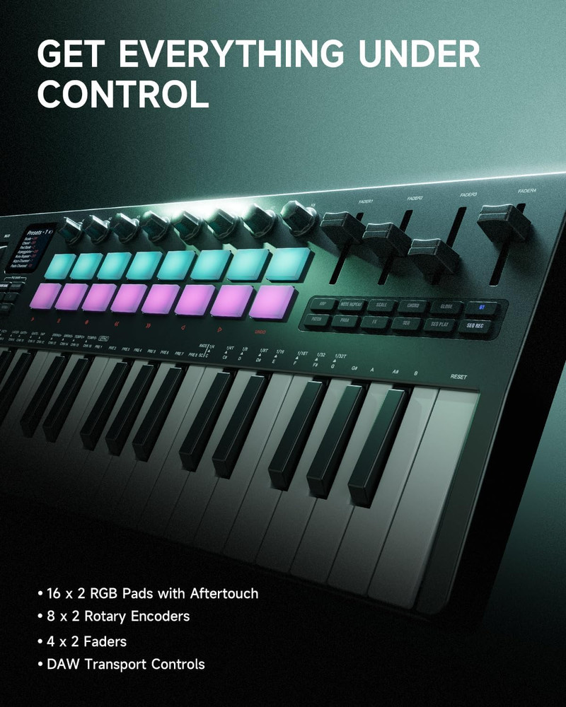STARRYKEY-37 PLAY MIDI Keyboard Controller, 37 Key Portable MIDI Controller with