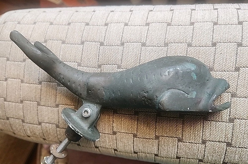 Vintage Solid Brass figural Door Knocker  FISH Design  7.5”