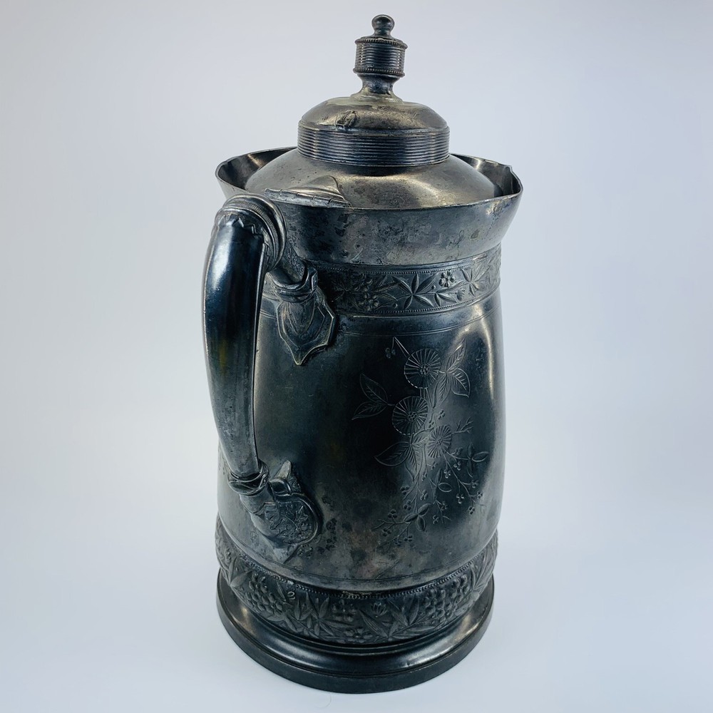 Antique Simpson Hall Miller Silver Plated Water Pitcher Jug. #387