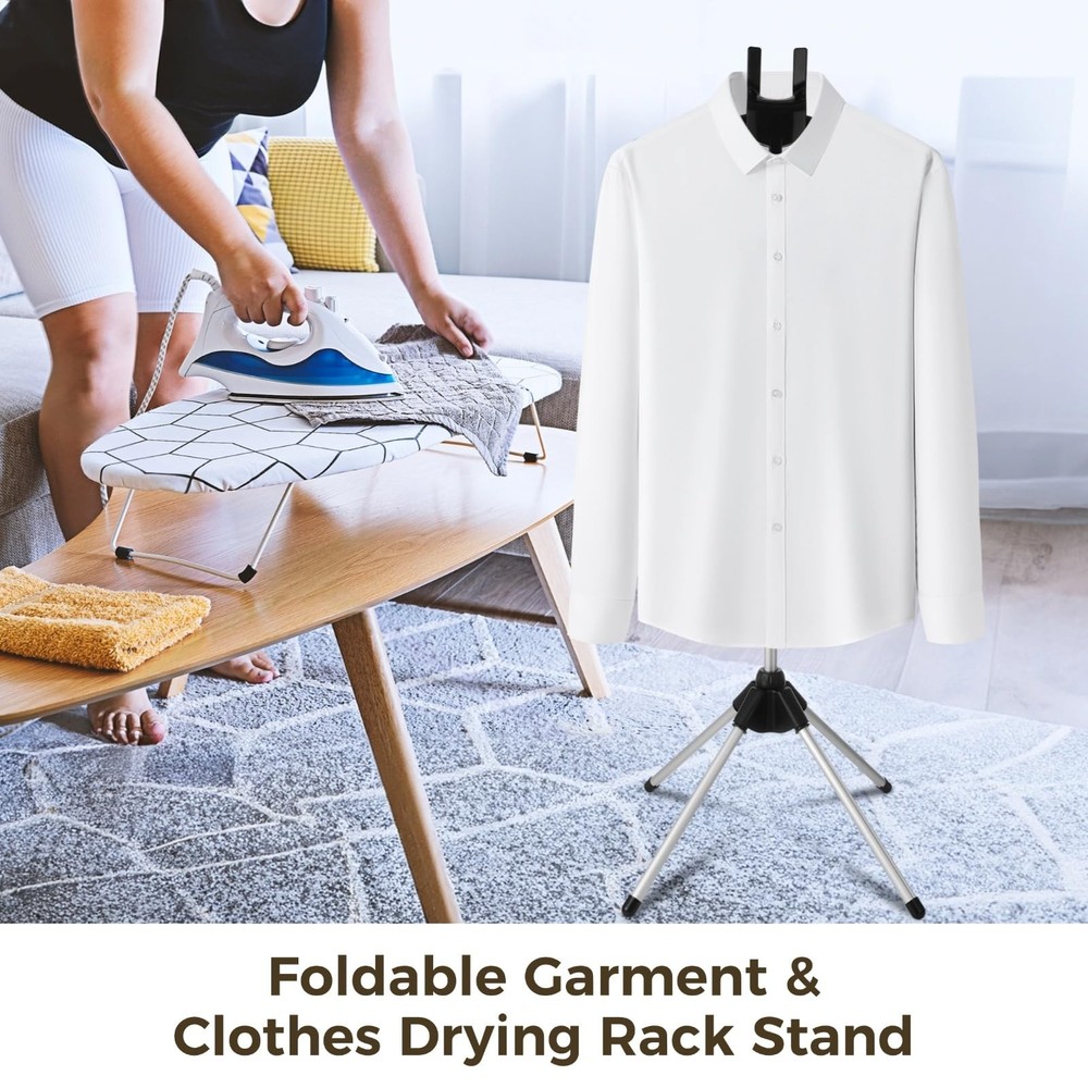Foldable Garment & Clothes Drying Rack, Foldable Clothes Stand with Adjustabl...