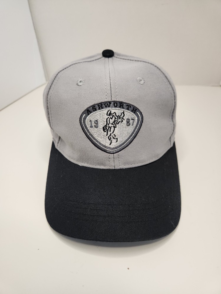 Ashworth Hat Cap Strap Back Gray Golf Logo