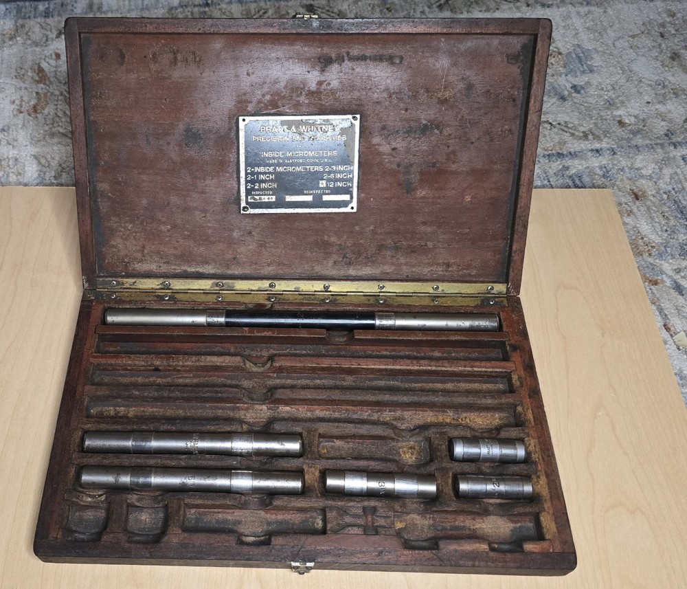 PRATT & WHITNEY PRECISION END MEASURES INSIDE MICROMETER GAGE STANDARDS SET