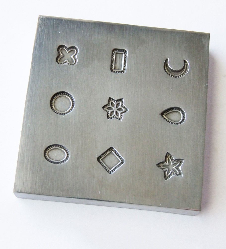 Shot Plate 9 Designs Assorted Shapes With Borders Impression dies