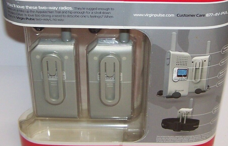 Virgin Pulse FRS Radios 2.5 mile Range NIP