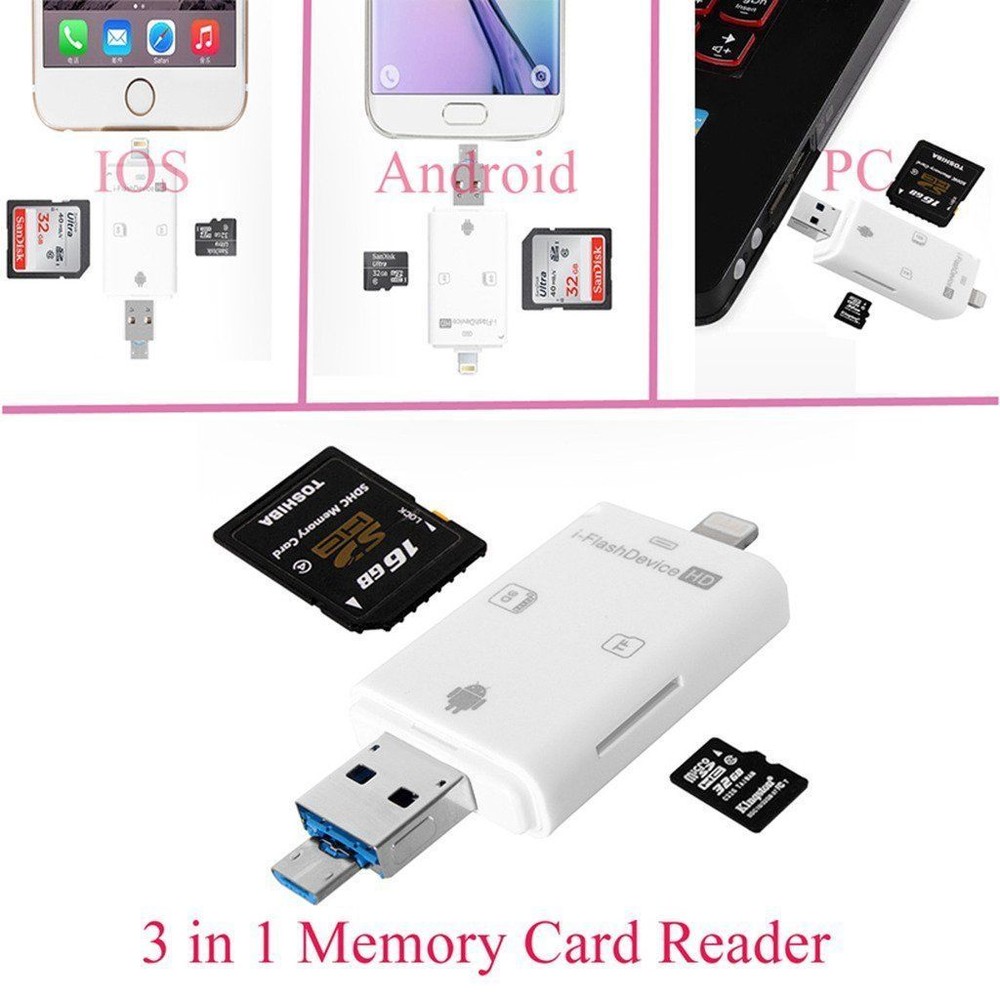 iFlash Drive USB Micro SD/TF SDHC Card Reader Adapter for iPhone iPad