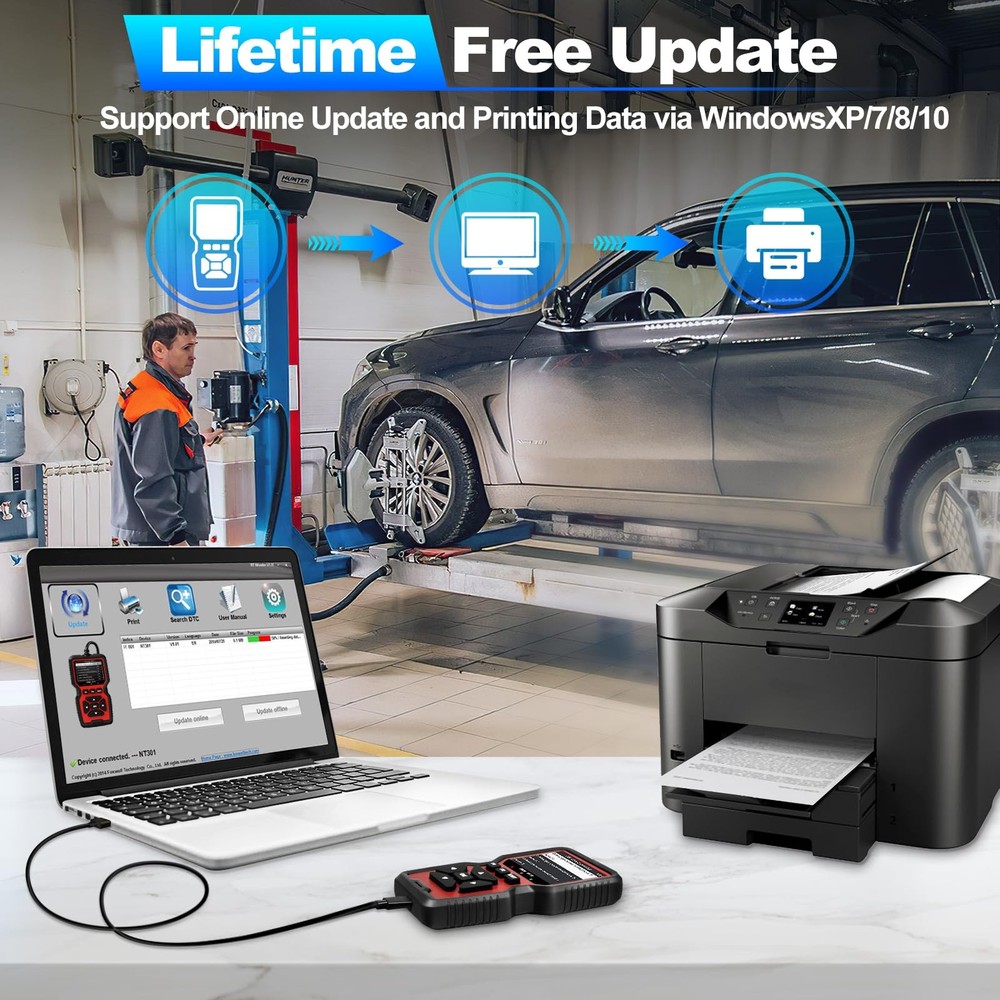 Pro OBD2 Scanner Tool, Check Engine Code Reader, Reset, Mode 6, Mode 8, 35K+