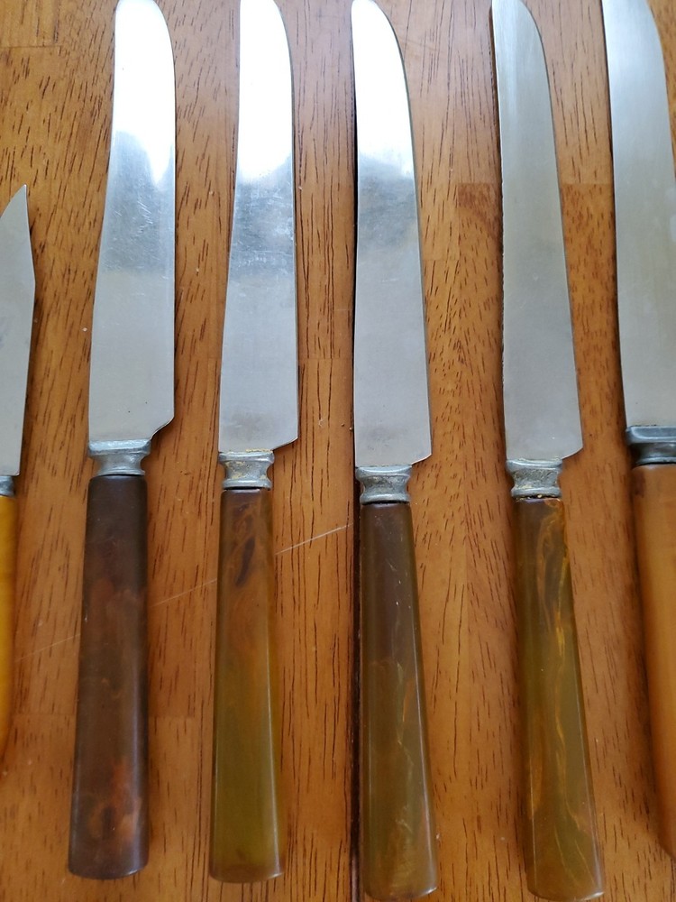 Vintage Bakelite Butterscotch Silverware Flatware Cutlery Mixed Lot 28