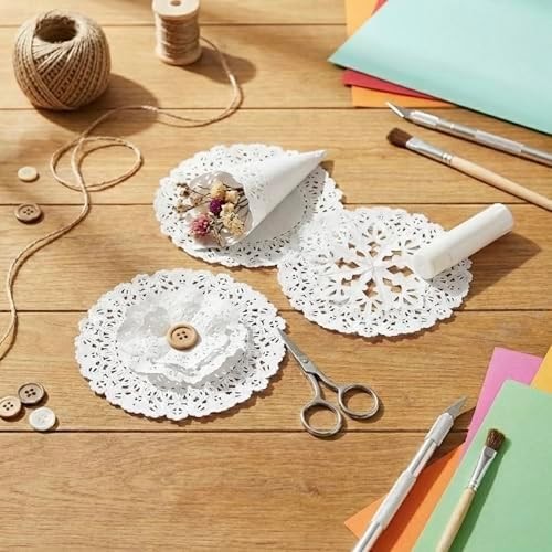 Assorted White Paper Lace Table Doilies 120 Pack