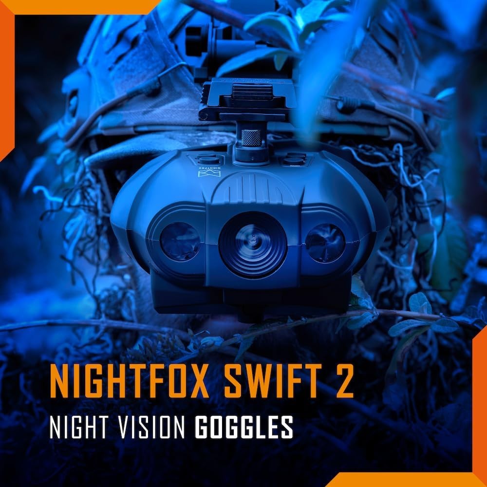 Nightfox Swift 2 Pro Night Vision Goggles w/ Adjustable Head Strap, 32GB Memory