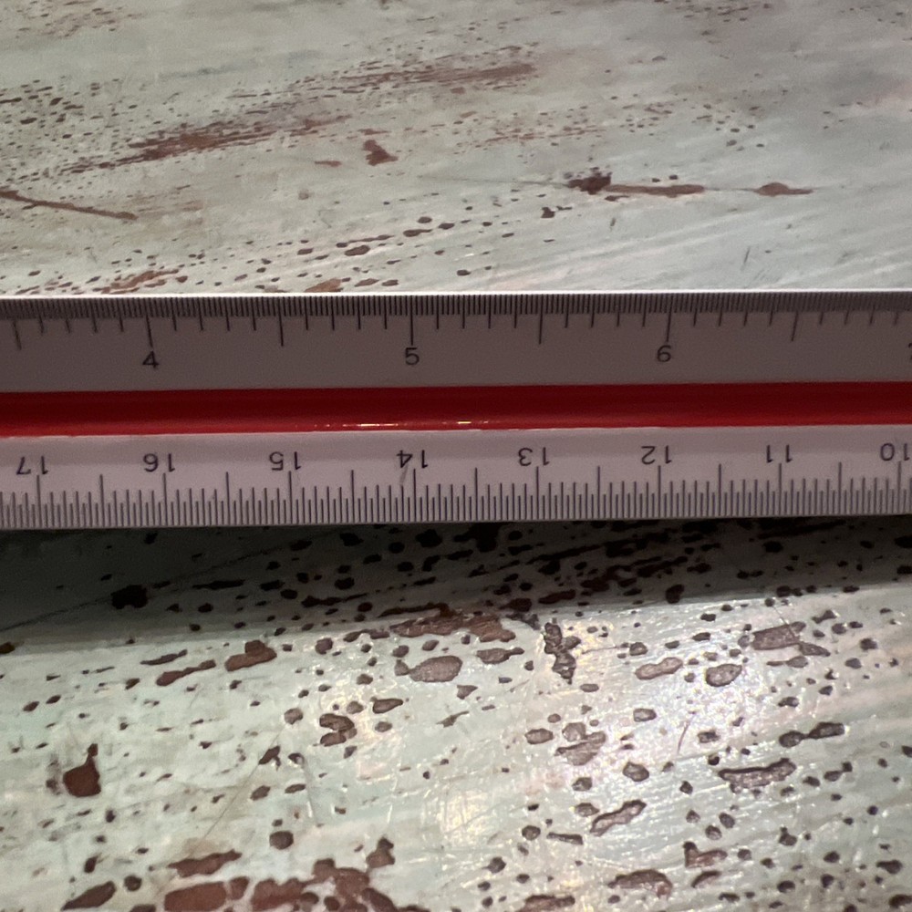 Alvin 247P 12" Triangular Drafting Engineer Scale Ruler Tri-Color EUC