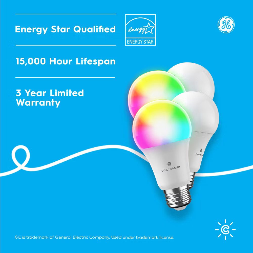 GE 4pk Cync Direct Connect Full Color A19