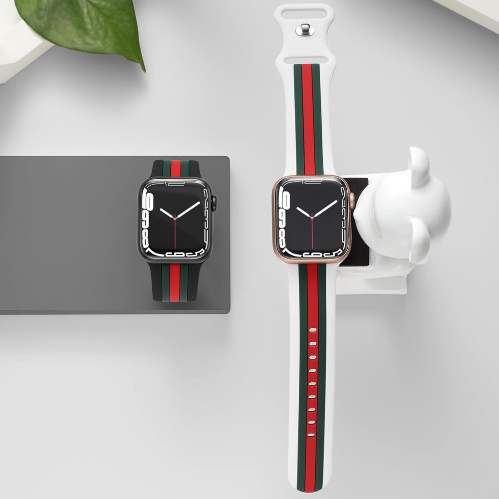 2 Pack Soft Silicone Strap Compatible with Apple Watch 38mm 40mm 41mm