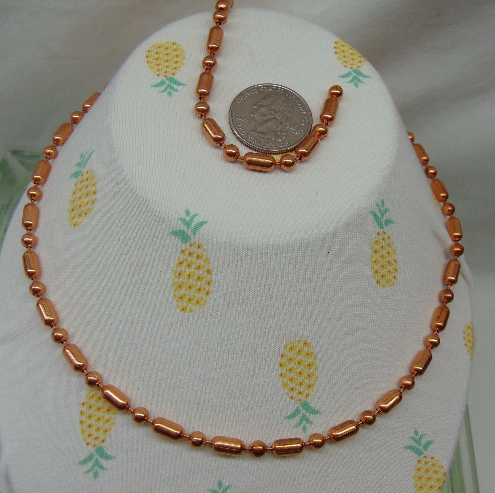 100% COPPER Ball + Bar Chain ~ NECKLACES ~ 4.5mm bead ~ #10 size Various Lengths