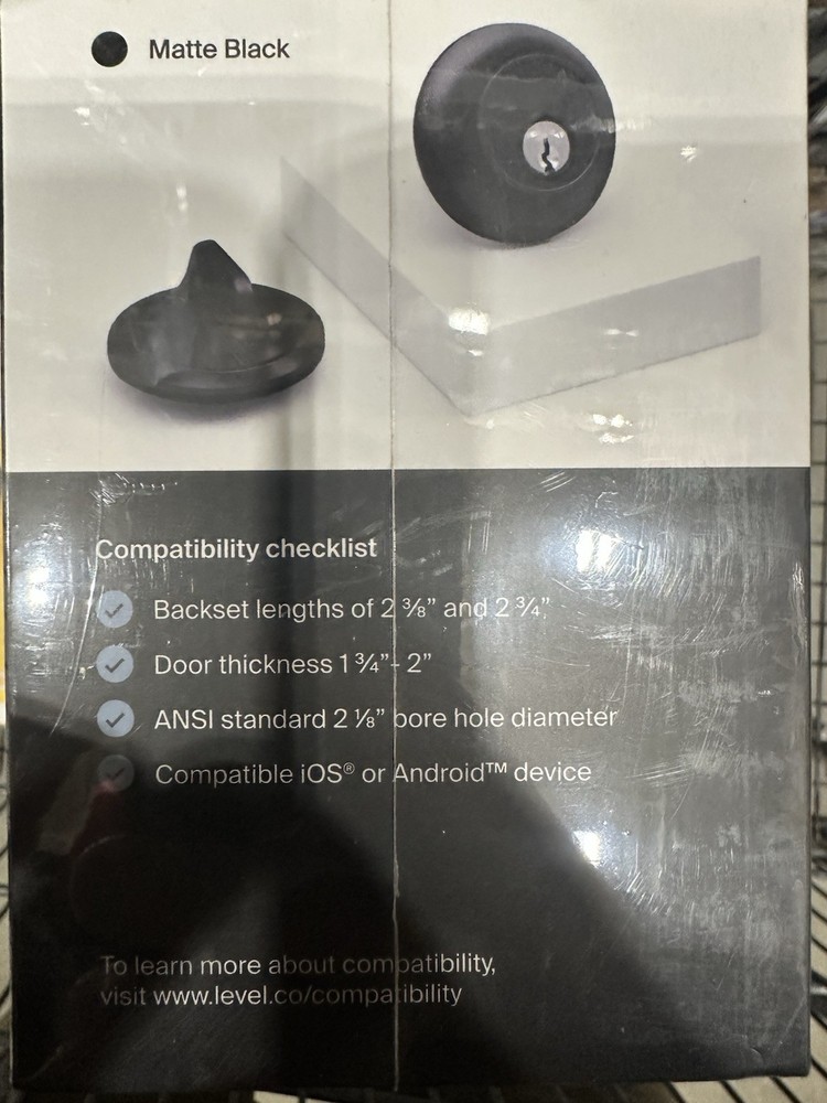 LEVEL Lock Touch Smart Lock Matte Black Smart Bluetooth Electronic deadboltlock