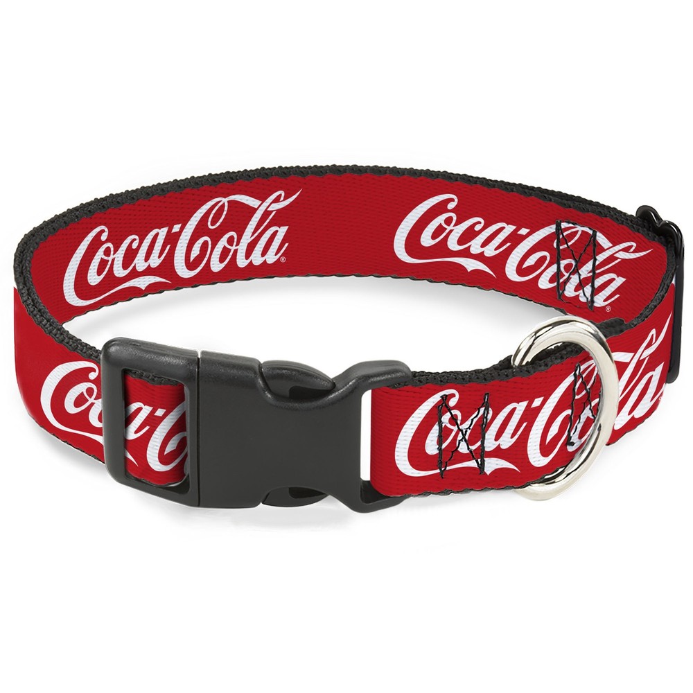 Plastic Clip Collar COCA-COLA Script Logo Red/White Large 15-24"