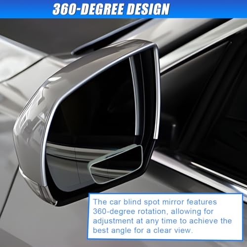 2PCS Rectangle Blind Spot Mirror for Car, Frameless Adjustable 049/Frameless