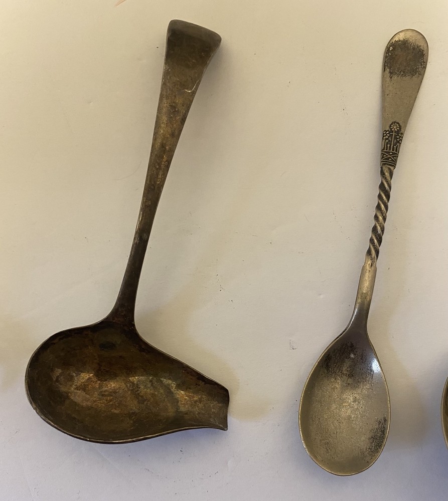 Lot of Vintage Silver Plate Salt Pepper Gravy Spoon Tongs Rodgers 1881 AS-IS