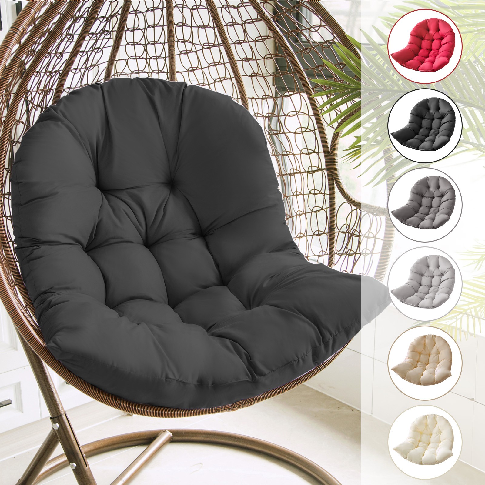 Hanging Basket Seat Cushion Thick Wicker Hammock Swing Egg Chair Replacement Pad
