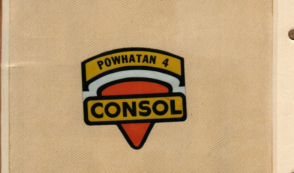 NICE POWHATAN 4 SHIELD CONSOL COAL CO. COAL MINING STICKER # 1005