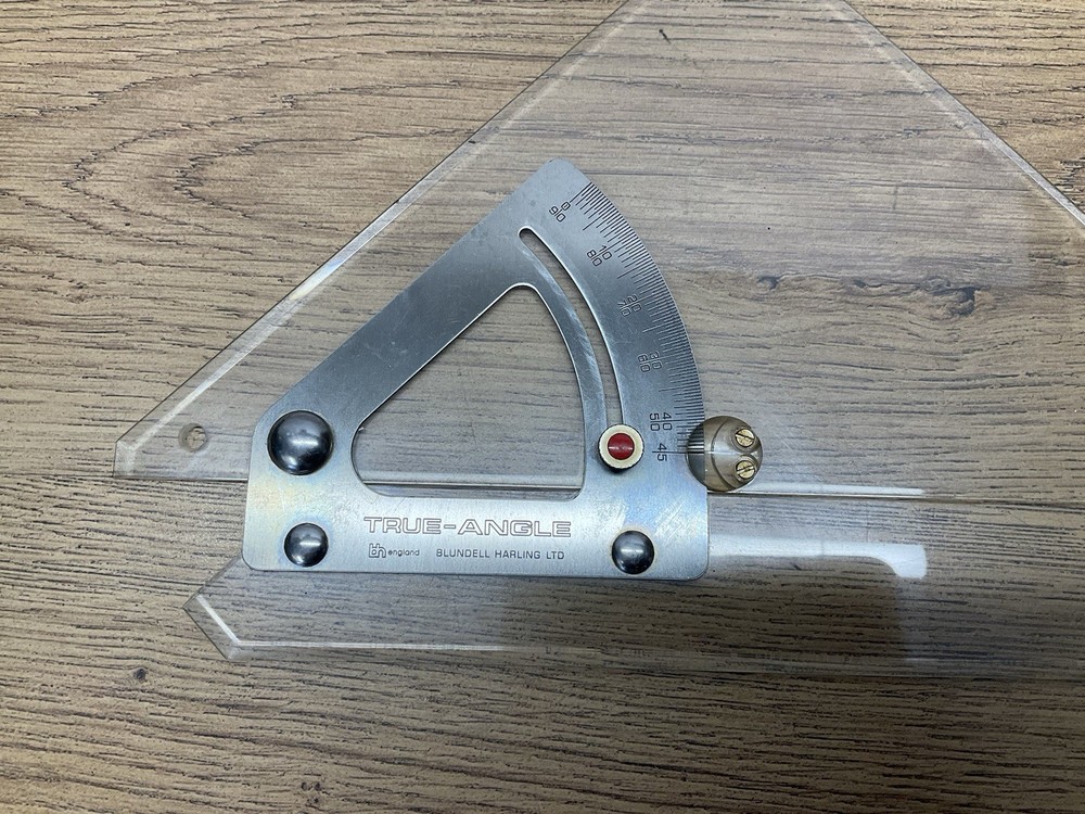 BLUNDELL HARLING TRUE-ANGLE ADJUSTABLE SET SQUARE TECH ARCHITECT BUILDER TOOL