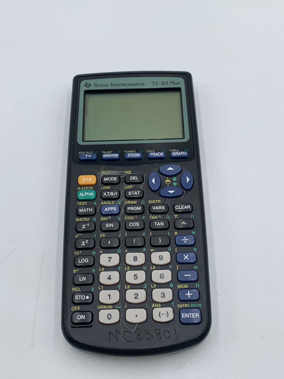 Texas Instruments Ti-83 Plus Graphing Calculator Black With Cover Good