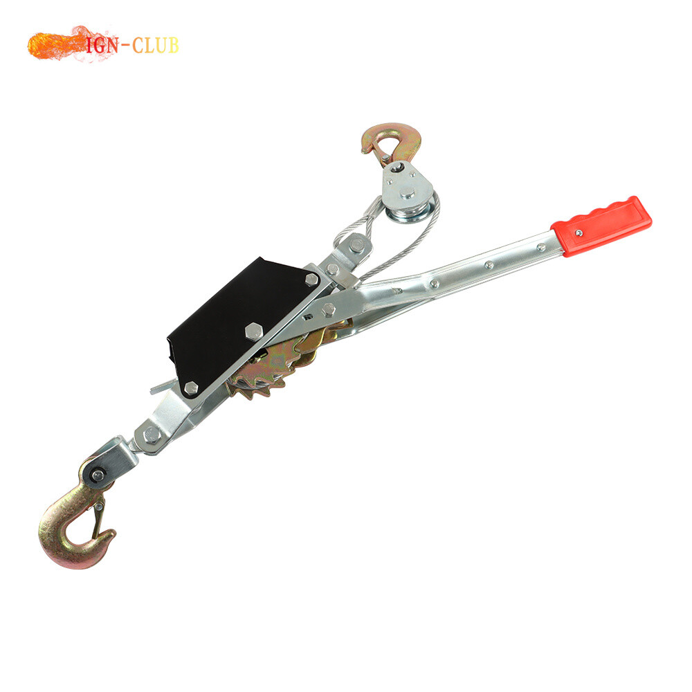 2 Ton Come Along Winch Heavy Duty 2 Hook Steel Cable Dual Gear Power Puller