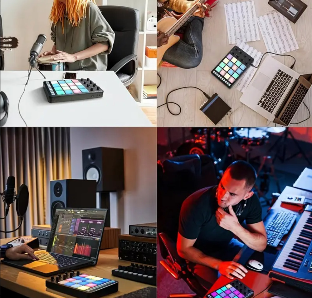 M-VAVE SMC-PAD Wireless MIDI Controller Suitable MINI Percussion USB-C Keyboard