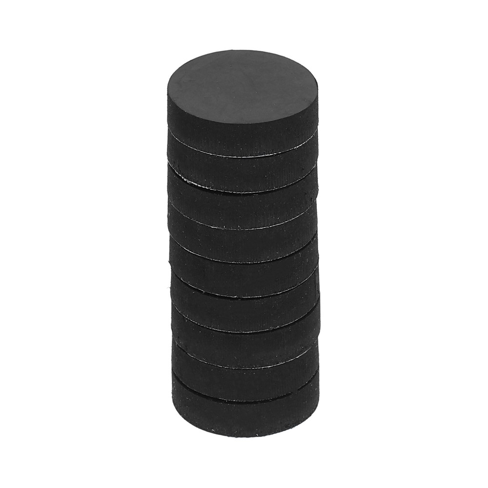 10Pcs 7/8" (22mmx5mm) Round Rubber Solid Discs Washers Self Adhesive Black