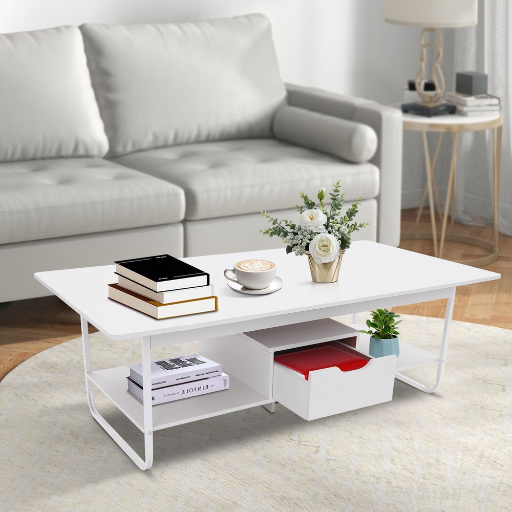 Modern Coffee Table Rectangular Coffee Table Living Room Tea Table 120*60*42cm