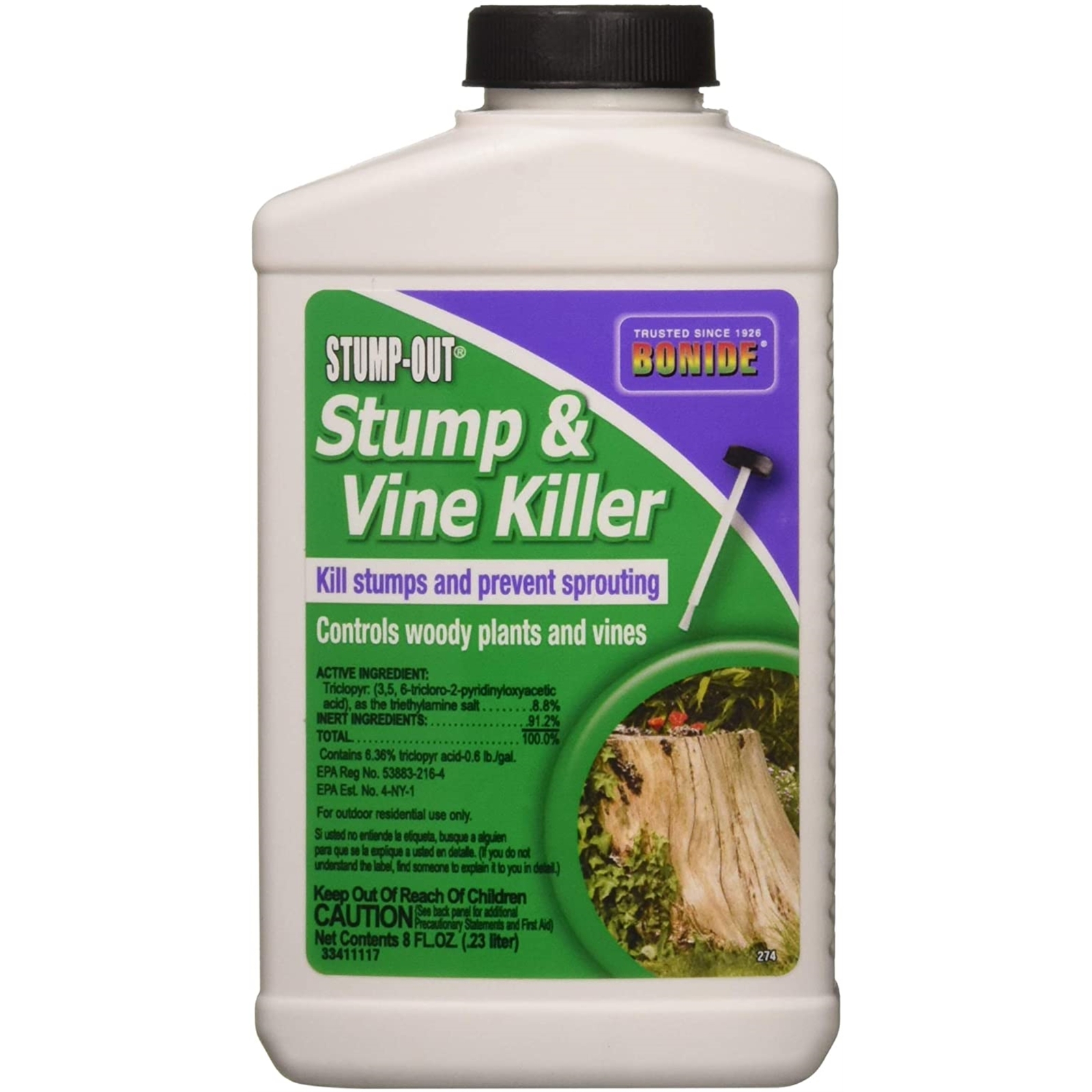 Bonide Stump-Out Stump & Vine Remover Concentrate with Applicator, 8fl oz