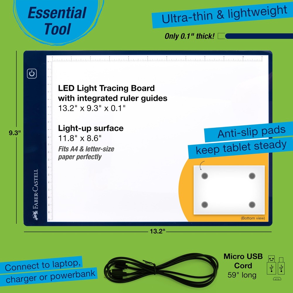 Faber-Castell LED Light Tracing Board: Adjustable Up Drawing White