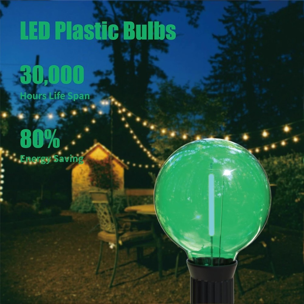 Multicolor G40 Replacement Light Bulbs for Christmas Lights, E12/C7 Candelabr...