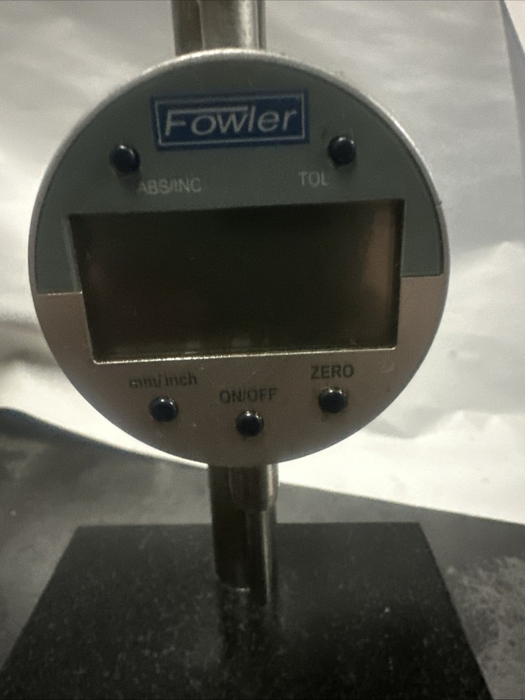 Fowler Indicator With 6” X 6” X 2” Granite Base Plate (Inducator Needs Battery)