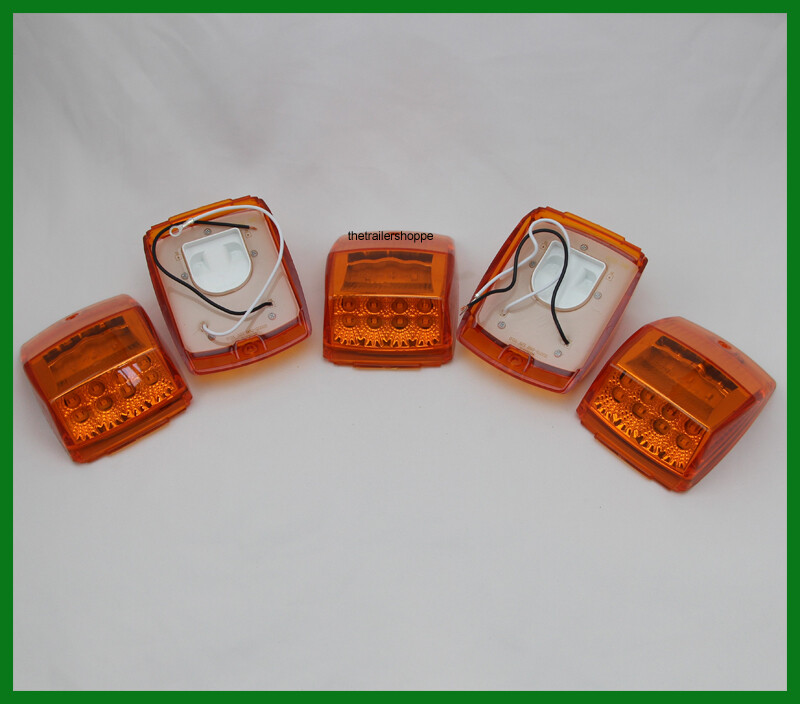 Replacement 17 Amber LED Square Cab Light 5 Piece Set