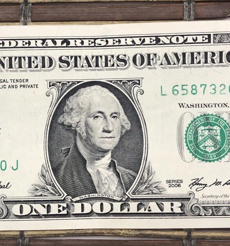 Insufficient Ink Error 2006 $1 Dollar Circulated Bill