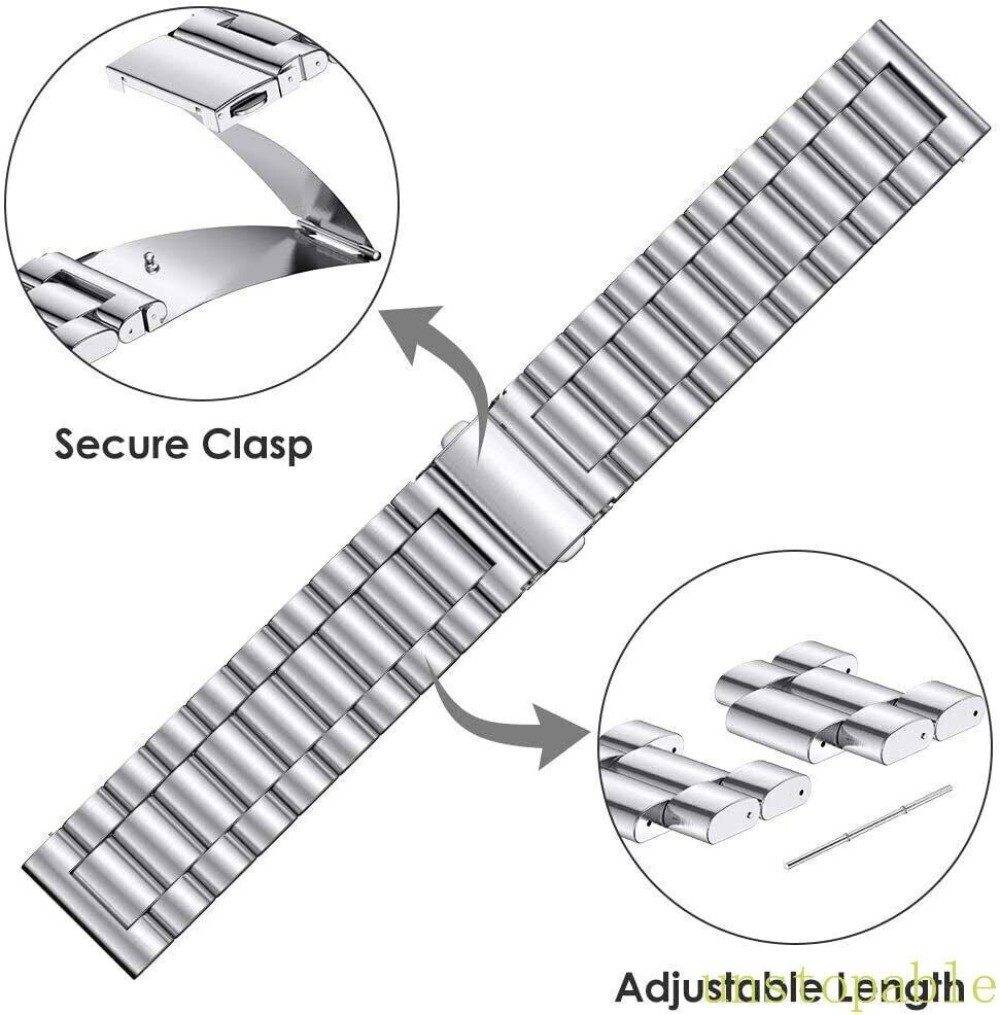 18/20/22/24mm Metal Watch Band Strap Replacement Stainless Steel Wrist Bracelet