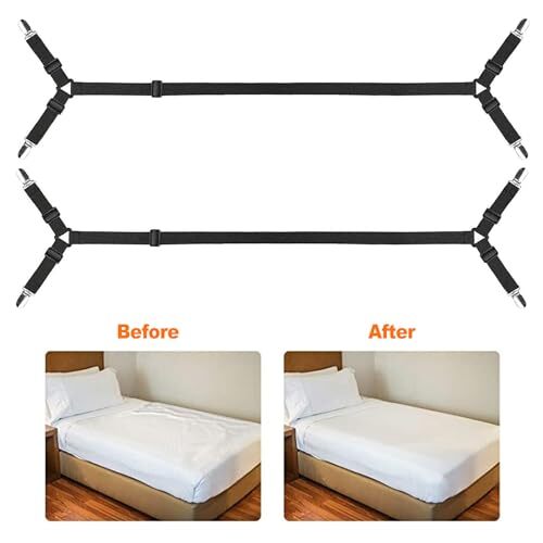 2 Pcs Elastic Adjustable Bed Sheet Holder Fitted Bed Sheet Straps for Corners