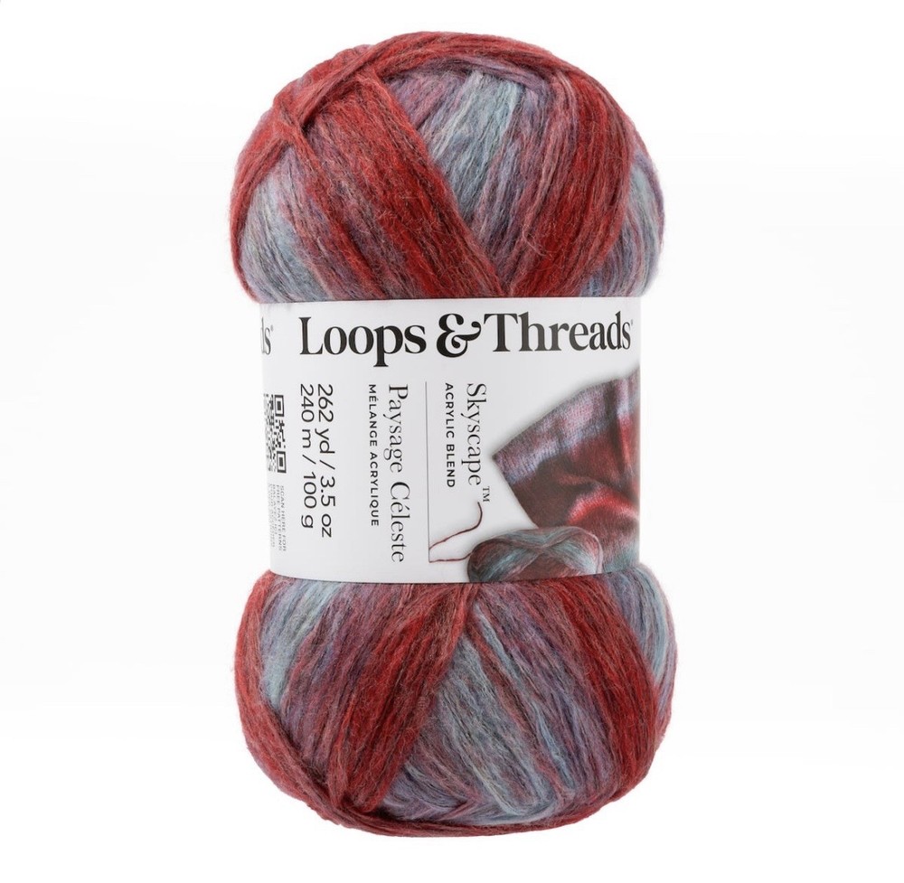 Loops & Threads® Skyscape™ Yarn Burgundy & Light Blue Multi