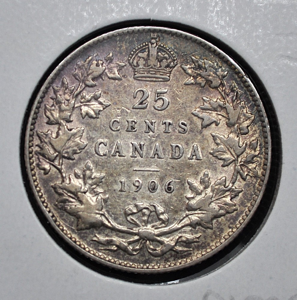 1906 Canada 25 Cents - Large Crown