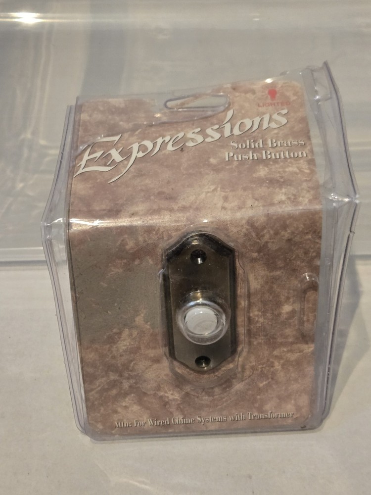 Expressions Solid Brass Push Button Doorbell, Used, Untested
