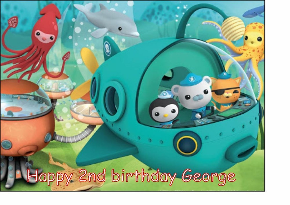 A4 octonauts icing cake topper.personalised with any message .