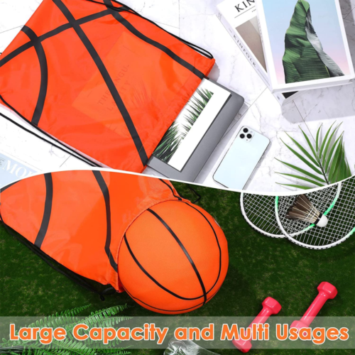 12 Pieces Ball Drawstring Backpack Cinch Bag, Sack Pack String Waterproof