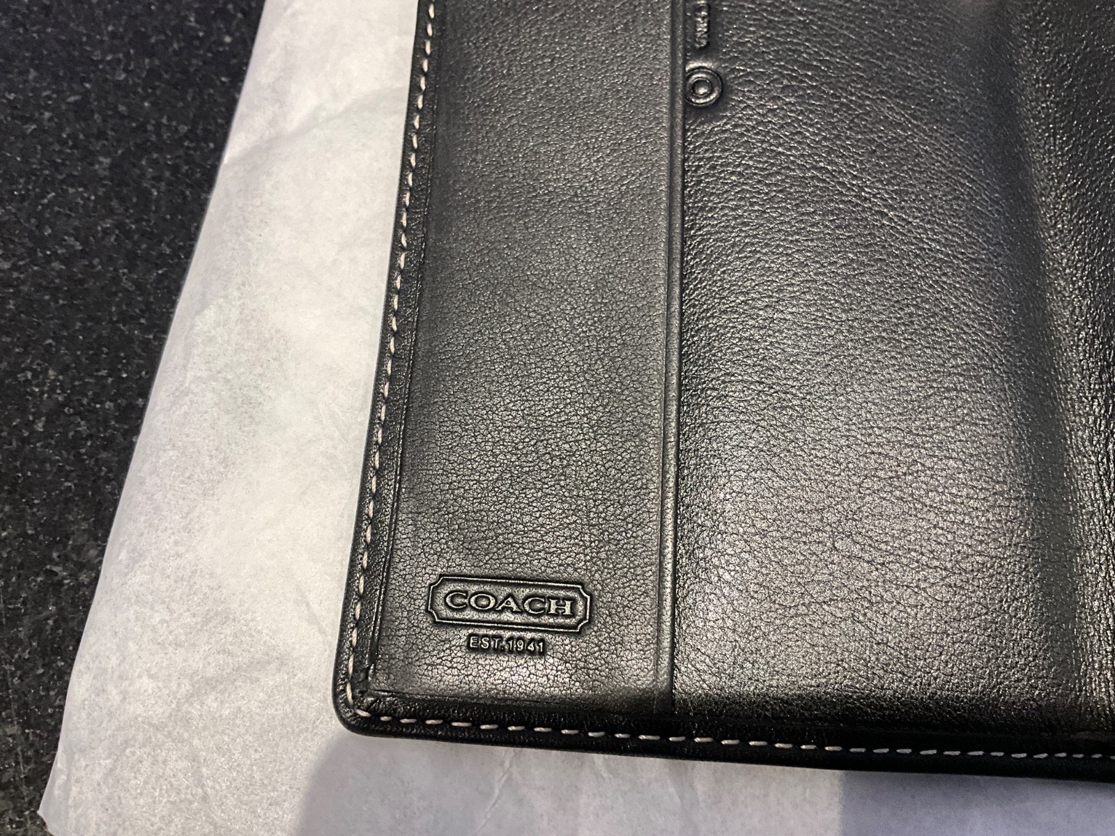 NEW Coach Soft Black Leather Passport Case /Holder