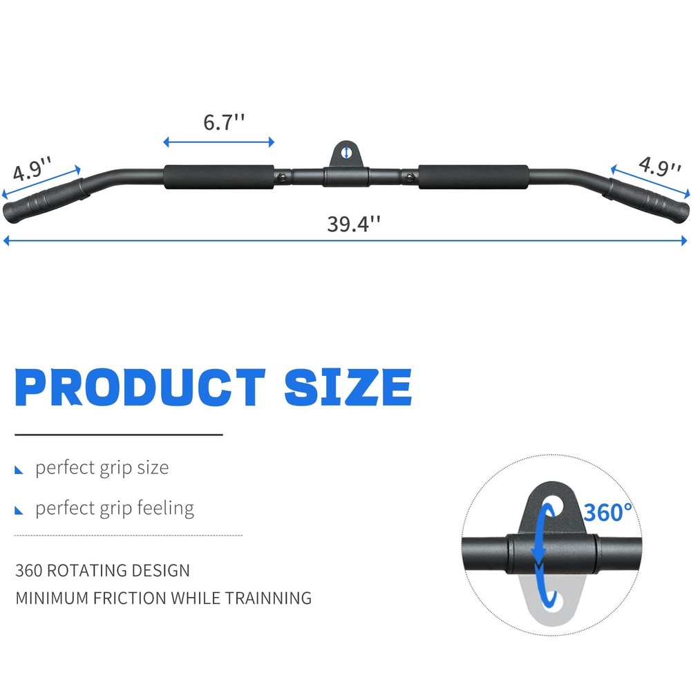 Rotating LAT Pull Down Bar 39.4'' LAT Pulldown Attachments for Pulley System ...