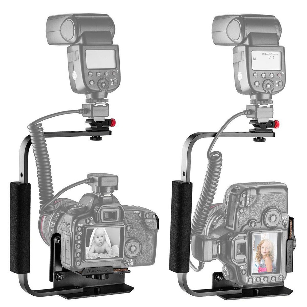 Flashpoint Rotating Camera Flip-Flash Bracket with Integrated Anti Twist Plate