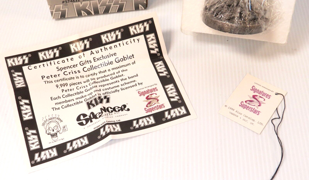 KISS PETER CRISS WINE GOBLET IN BOX
